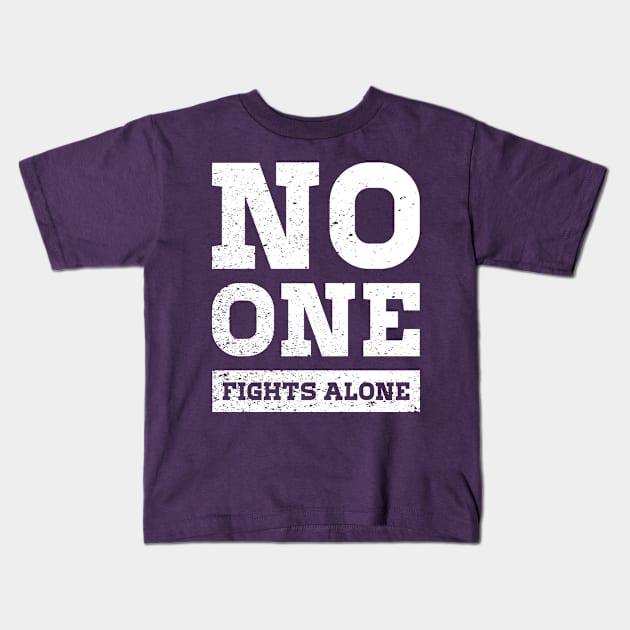 No One Fights Alone Epilepsy Awareness for Boys Men Girls Women Kids Kids T-Shirt by Azizshirts